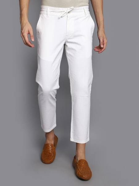 V-MART Regular Fit Men White, White Trousers