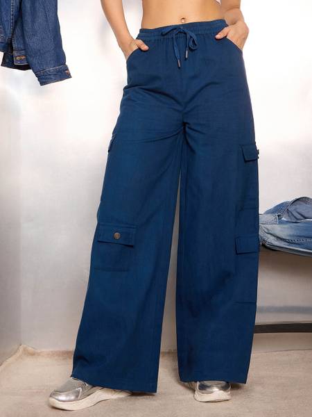 SASSAFRAS Relaxed Women Blue Trousers