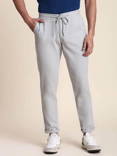 Dennis Lingo Slim Fit Men Grey Trousers