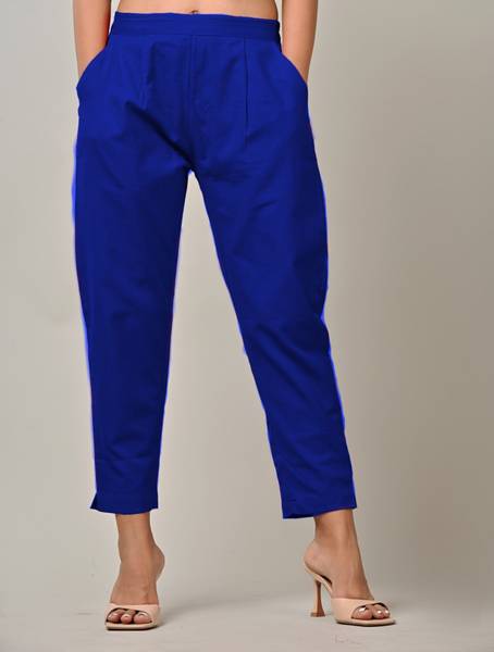 Regular Fit Women Blue Trousers