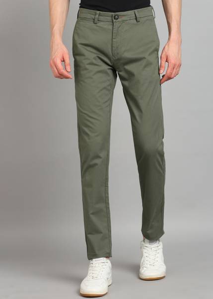 KILLER Slim Fit Men Dark Green Trousers