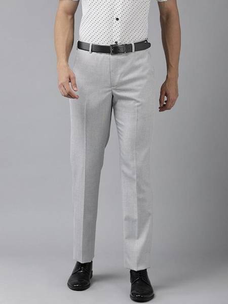 PARK AVENUE Regular Fit Men Grey Trousers