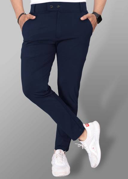 COMBRAIDED Slim Fit Men Blue Trousers