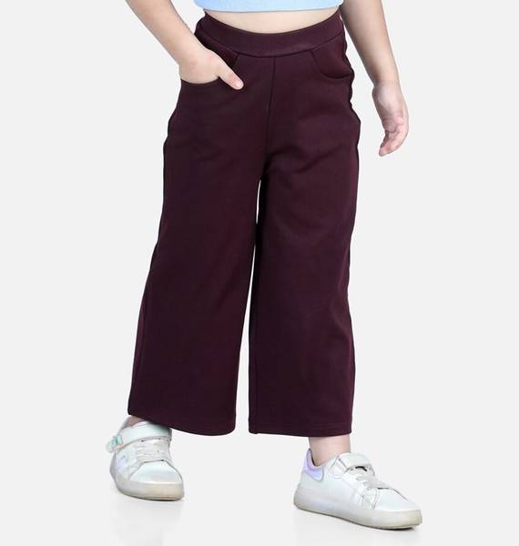 GETERA Flared Girls Maroon Trousers