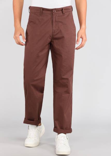 Roadster Straight Fit Men Brown Trousers