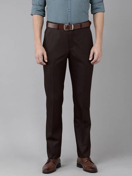 PARK AVENUE Regular Fit Men Brown Trousers