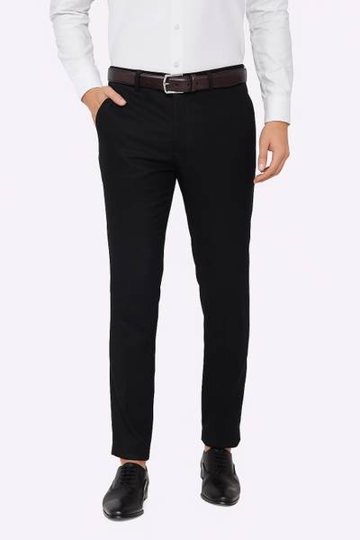 METRONAUT Slim Fit Men Black Trousers