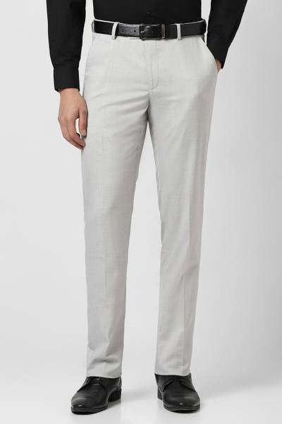 PETER ENGLAND Slim Fit Men Grey Trousers