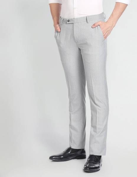 ARROW Regular Fit Men Grey Trousers