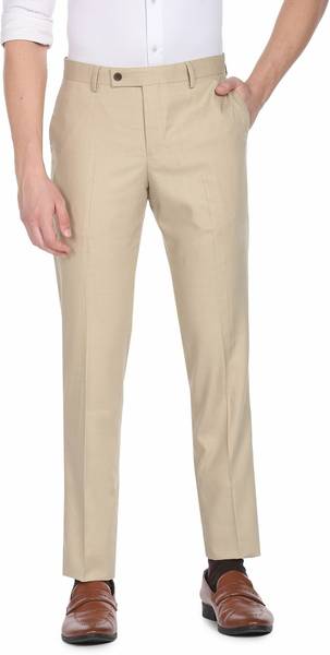 ARROW Regular Fit Men Beige Trousers