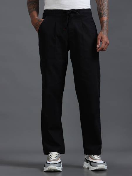 Roadster Relaxed Men Black Trousers