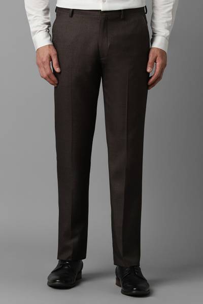 LOUIS PHILIPPE Regular Fit Men Brown Trousers