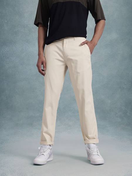 Roadster Regular Fit Men Beige Trousers