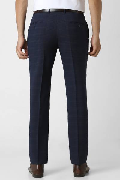 VAN HEUSEN Slim Fit Men Dark Blue Trousers