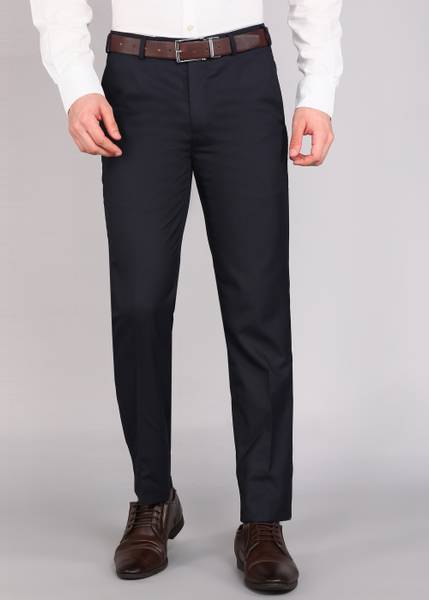 Raymond Slim Fit Men Dark Blue Trousers