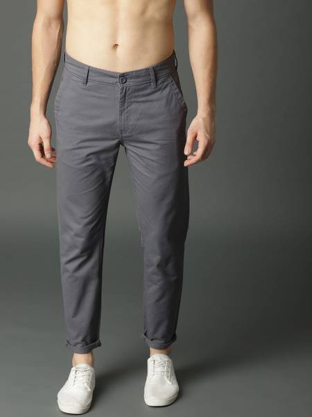 Roadster Regular Fit Men Grey Trousers