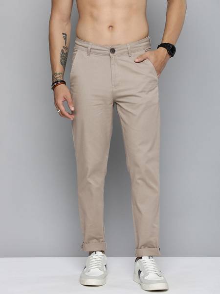 R.Code by The Roadster Life Co. Regular Fit Men Beige Trousers
