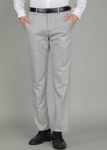LOUIS PHILIPPE Regular Fit Men Grey Trousers