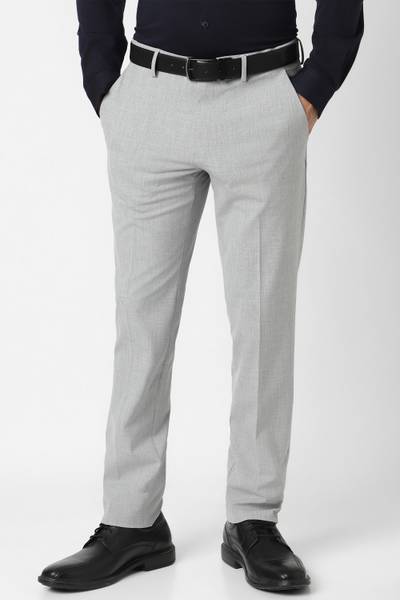 VAN HEUSEN Slim Fit Men Grey Trousers