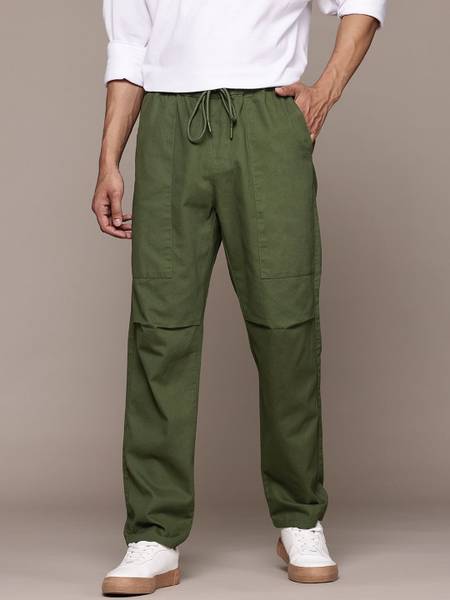 Roadster Loose Fit Men Green Trousers