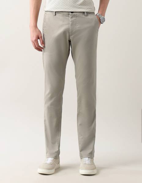 Arrow Sport Slim Fit Men Beige Trousers