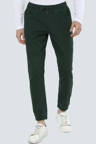 Louis Philippe Jeans Relaxed Men Green Trousers