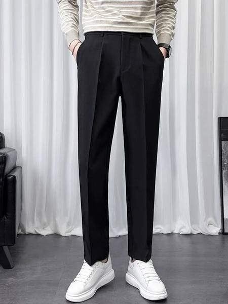HaadiyaStore Loose Fit Men Black Trousers