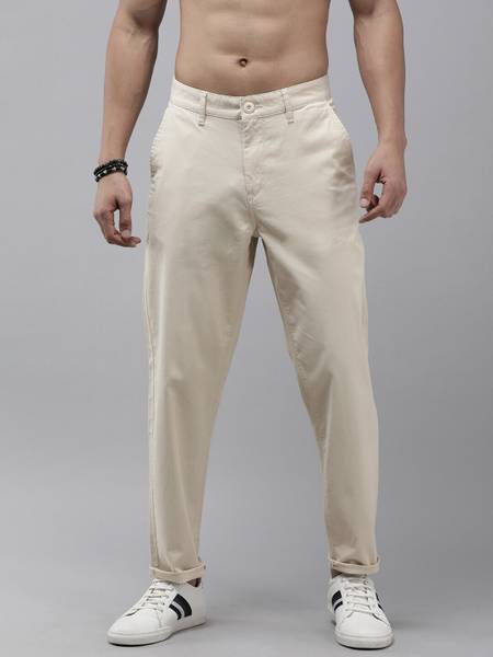 Roadster Men White Trousers