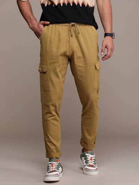 WROGN Slim Fit Men Khaki Trousers