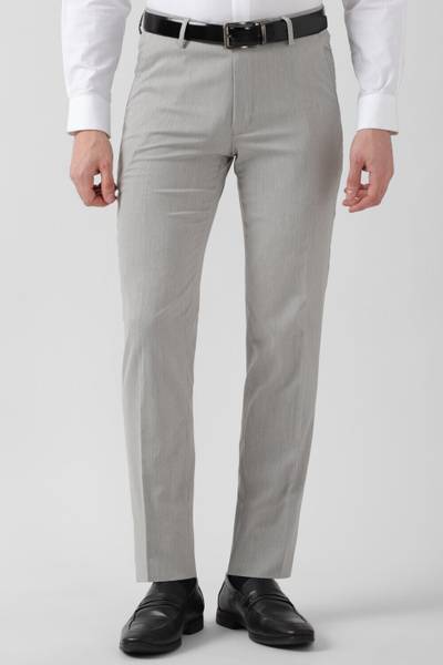 PETER ENGLAND Slim Fit Men Grey Trousers