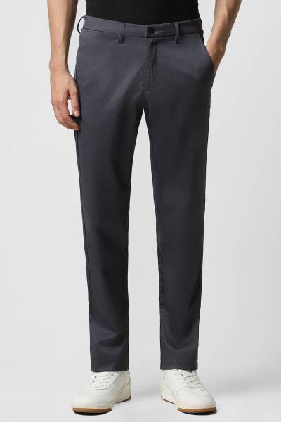 VAN HEUSEN Slim Fit Men Grey Trousers