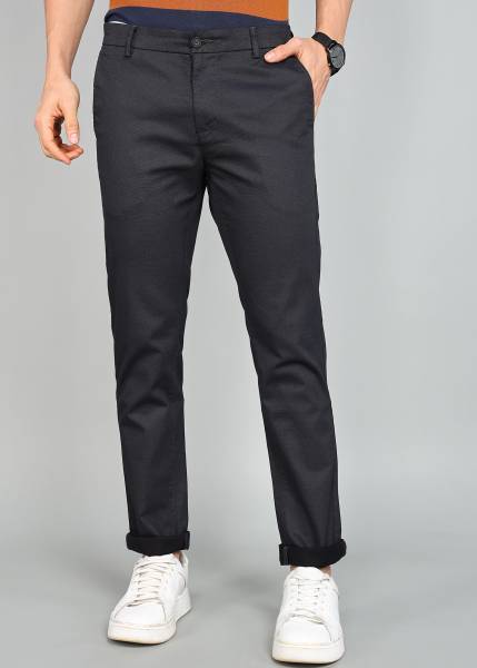 Arrow Sport Slim Fit Men Black Trousers