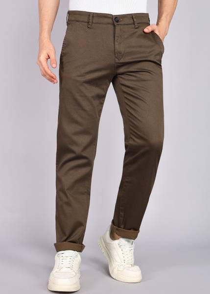 KILLER Slim Fit Men Brown Trousers