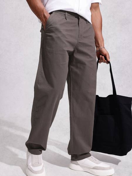 WROGN Loose Fit Men Brown Trousers