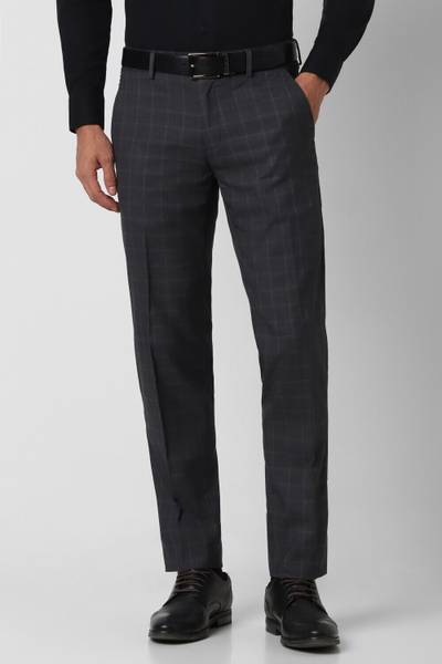 PETER ENGLAND Slim Fit Men Grey Trousers