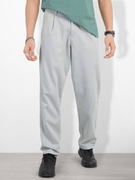 Roadster Relaxed Men Grey Trousers