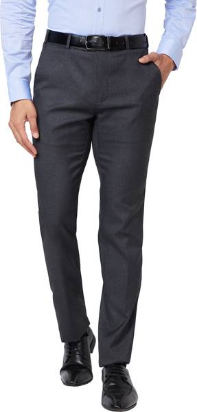 Raymond Slim Fit Men Grey Trousers