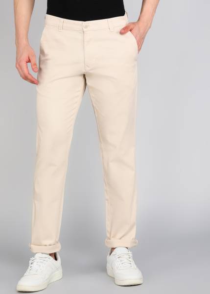 PARX Tapered Men Beige Trousers