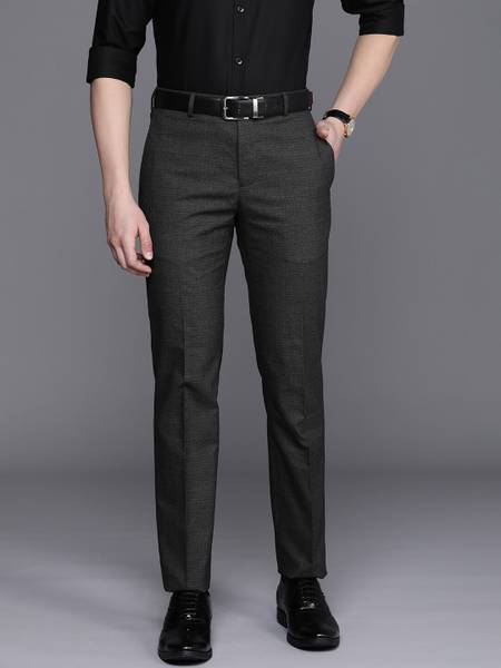 Raymond Slim Fit Men Black Trousers