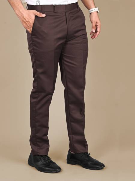 MANCREW Regular Fit Men Brown Trousers