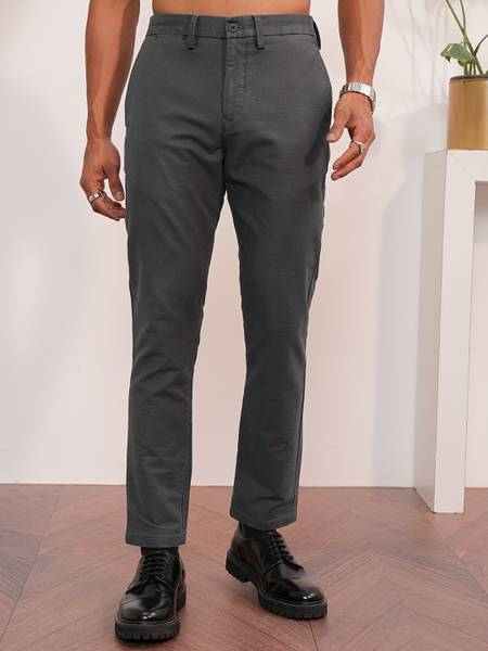 LOCOMOTIVE Slim Fit Men Black Trousers