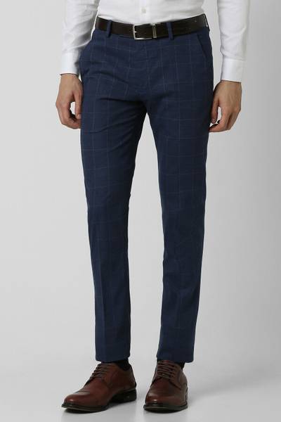 PETER ENGLAND Slim Fit Men Blue Trousers