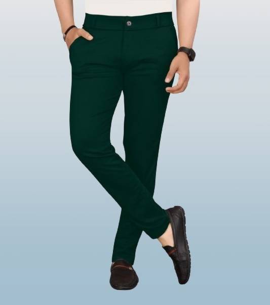 Nortex Slim Fit Men Green Trousers