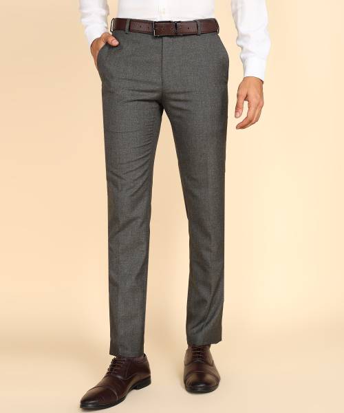 Raymond Regular Fit Men Grey Trousers