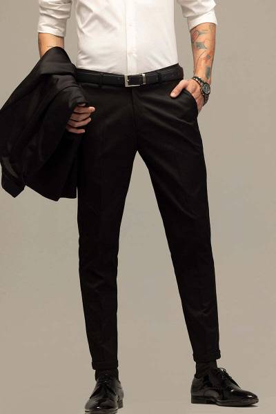 Snitch Slim Fit Men Black Trousers