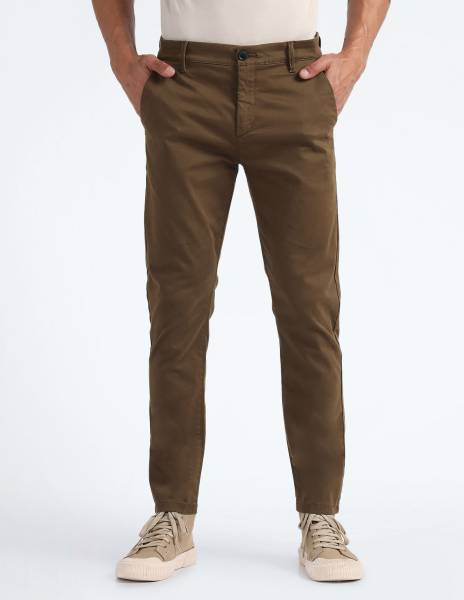 FLYING MACHINE Regular Fit Men Brown Trousers