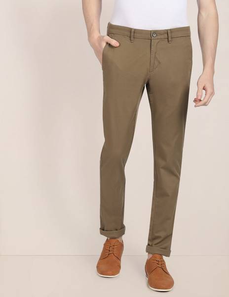 U.S. POLO ASSN. Regular Fit Men Brown Trousers