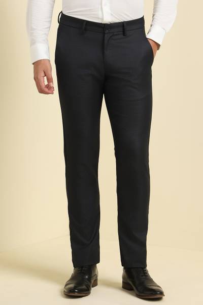 Allen Solly Slim Fit Men Black Trousers