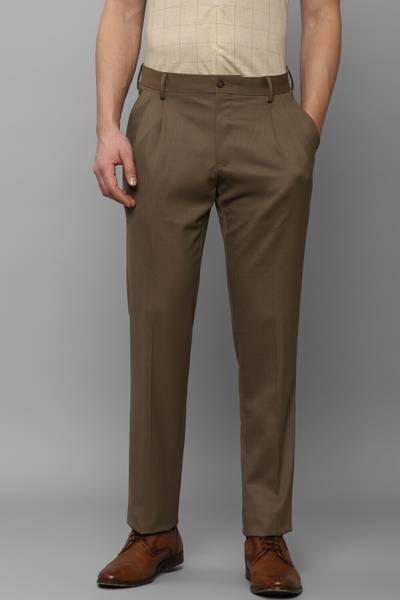 LOUIS PHILIPPE Regular Fit Men Brown Trousers