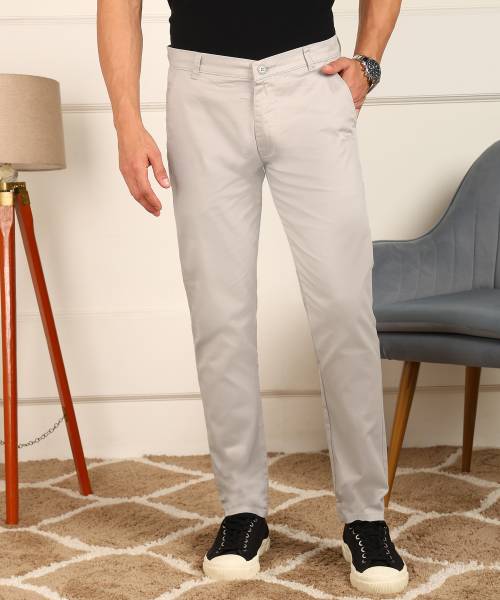 FUBAR Slim Fit Men Grey Trousers